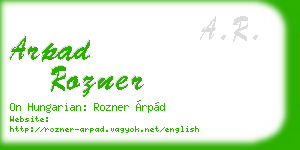 arpad rozner business card