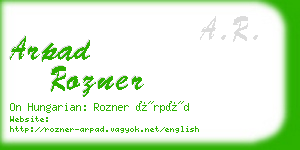 arpad rozner business card